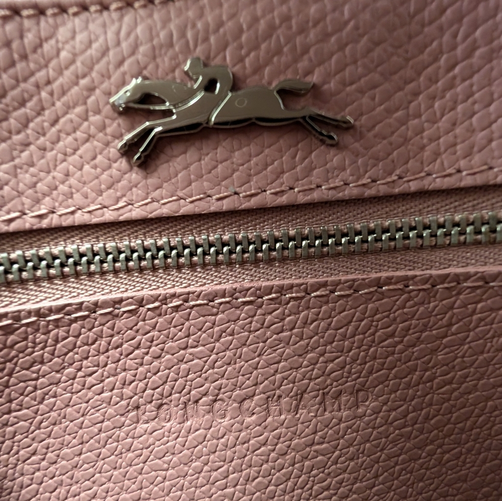 Longchamp - Roseau - Pink - Leather Handbag Tote Crossbody - Excellent Condition - Picture 9 of 11
